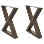 vidaXL Picioare pentru măsuță de cafea, 2 buc., oțel natural, 60 x (42-43,3) cm vidaXL Picioare pentru măsuță de cafea, 2 buc., oțel natural, 60 x (42-43,3) cm