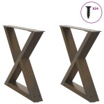 vidaXL Picioare pentru măsuță de cafea, 2 buc., oțel natural, 60 x (42-43,3) cm vidaXL Picioare pentru măsuță de cafea, 2 buc., oțel natural, 60 x (42-43,3) cm