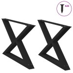 vidaXL Picioare pentru măsuță de cafea, 2 buc., negru, 70x(42-43,3) cm, oțel vidaXL Picioare pentru măsuță de cafea, 2 buc., negru, 70x(42-43,3) cm, oțel