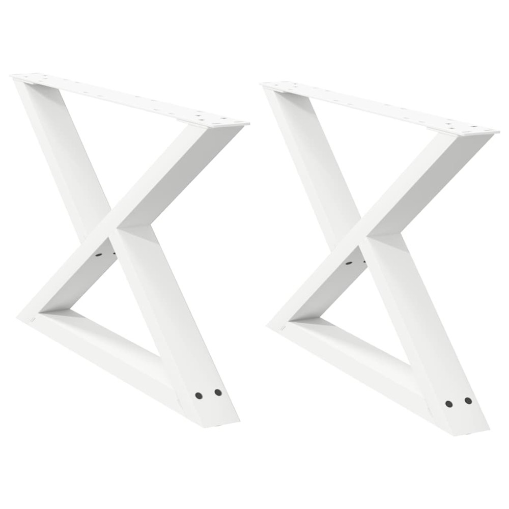 vidaXL Picioare pentru măsuță de cafea, 2 buc., alb, 70x(42-43,3) cm, oțel