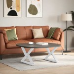 vidaXL Picioare pentru măsuță de cafea, 2 buc., alb, 70x(42-43,3) cm, oțel