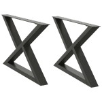vidaXL Picioare pentru măsuță de cafea, 2 buc., antracit, 70x(42-43,3) cm, oțel