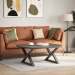vidaXL Picioare pentru măsuță de cafea, 2 buc., antracit, 70x(42-43,3) cm, oțel