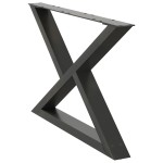 vidaXL Picioare pentru măsuță de cafea, 2 buc., antracit, 70x(42-43,3) cm, oțel
