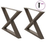 vidaXL Picioare pentru masă de cafea, 2 buc., oțel natural, 70x (42-43,3) cm vidaXL Picioare pentru masă de cafea, 2 buc., oțel natural, 70x (42-43,3) cm