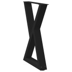vidaXL Picioare masă de sufragerie, 2 buc., negru, 50x(72-73,3) cm, oțel