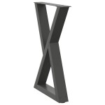 vidaXL Picioare masă de sufragerie, 2 buc., antracit, 50x(72-73,3) cm, oțel