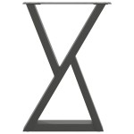 vidaXL Picioare masă de sufragerie, 2 buc., antracit, 50x(72-73,3) cm, oțel