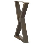 vidaXL Picioare masă de sufragerie, 2 buc., oțel natural, 50x(72-73,3) cm