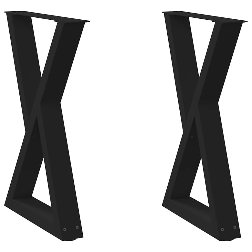 vidaXL Picioare masă de sufragerie, 2 buc., negru, 60x(72-73,3) cm, oțel