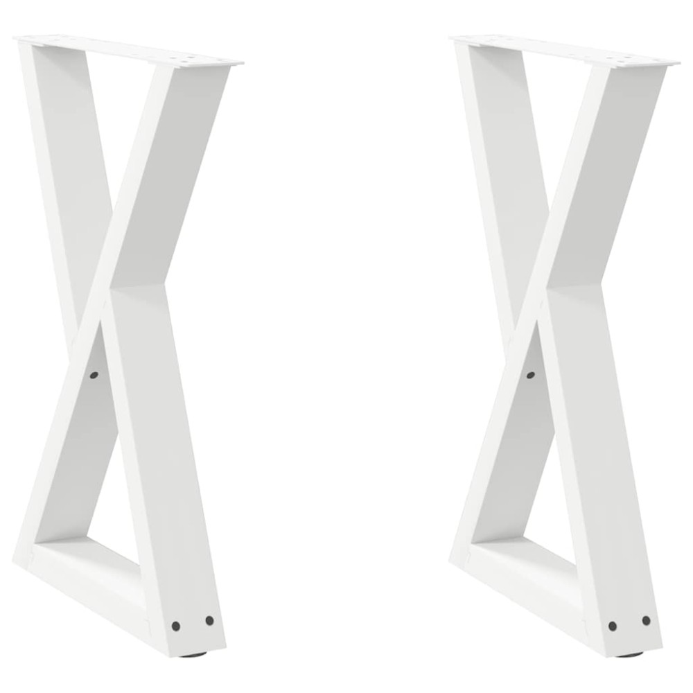 vidaXL Picioare masă de sufragerie, 2 buc., alb, 60x(72-73,3) cm, oțel