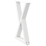 vidaXL Picioare masă de sufragerie, 2 buc., alb, 60x(72-73,3) cm, oțel