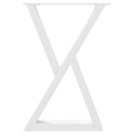 vidaXL Picioare masă de sufragerie, 2 buc., alb, 60x(72-73,3) cm, oțel