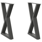 vidaXL Picioare masă de sufragerie, 2 buc., antracit, 60x(72-73,3) cm, oțel