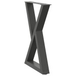 vidaXL Picioare masă de sufragerie, 2 buc., antracit, 60x(72-73,3) cm, oțel