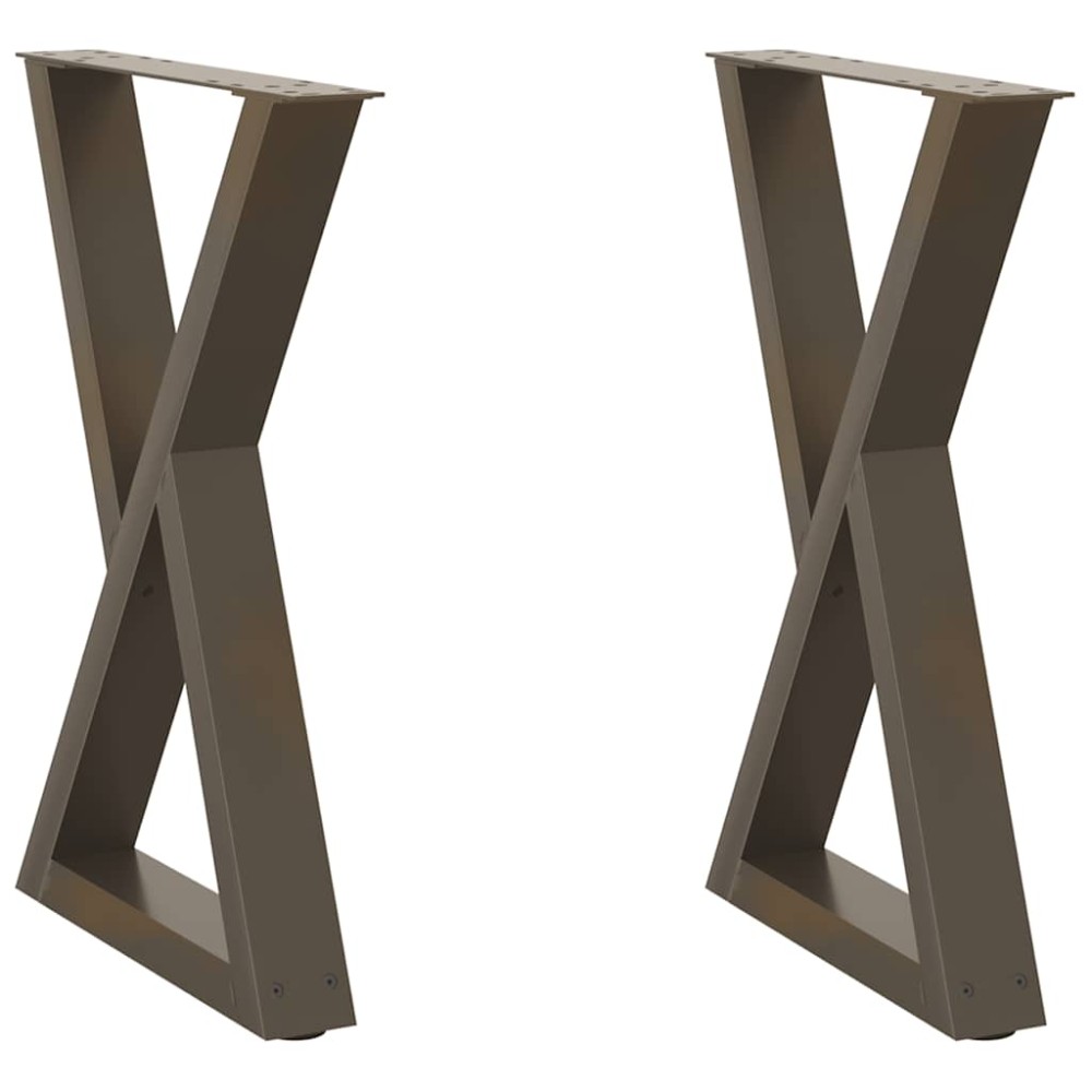 vidaXL Picioare masă de sufragerie, 2 buc., oțel natural, 60 x (72-73,3) cm