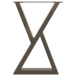 vidaXL Picioare masă de sufragerie, 2 buc., oțel natural, 60 x (72-73,3) cm