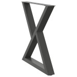 vidaXL Picioare masă de sufragerie, 2 buc., antracit, 70x(72-73,3) cm, oțel
