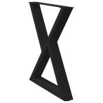 vidaXL Picioare masă de sufragerie, 2 buc., negru, 80x(72-73,3) cm, oțel
