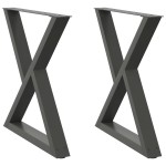vidaXL Picioare masă de sufragerie, 2 buc., antracit, 80x(72-73,3) cm, oțel