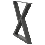 vidaXL Picioare masă de sufragerie, 2 buc., antracit, 80x(72-73,3) cm, oțel