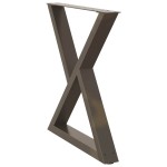 vidaXL Picioare masă de sufragerie, 2 buc., oțel natural, 80x(72-73,3) cm