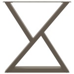 vidaXL Picioare masă de sufragerie, 2 buc., oțel natural, 80x(72-73,3) cm