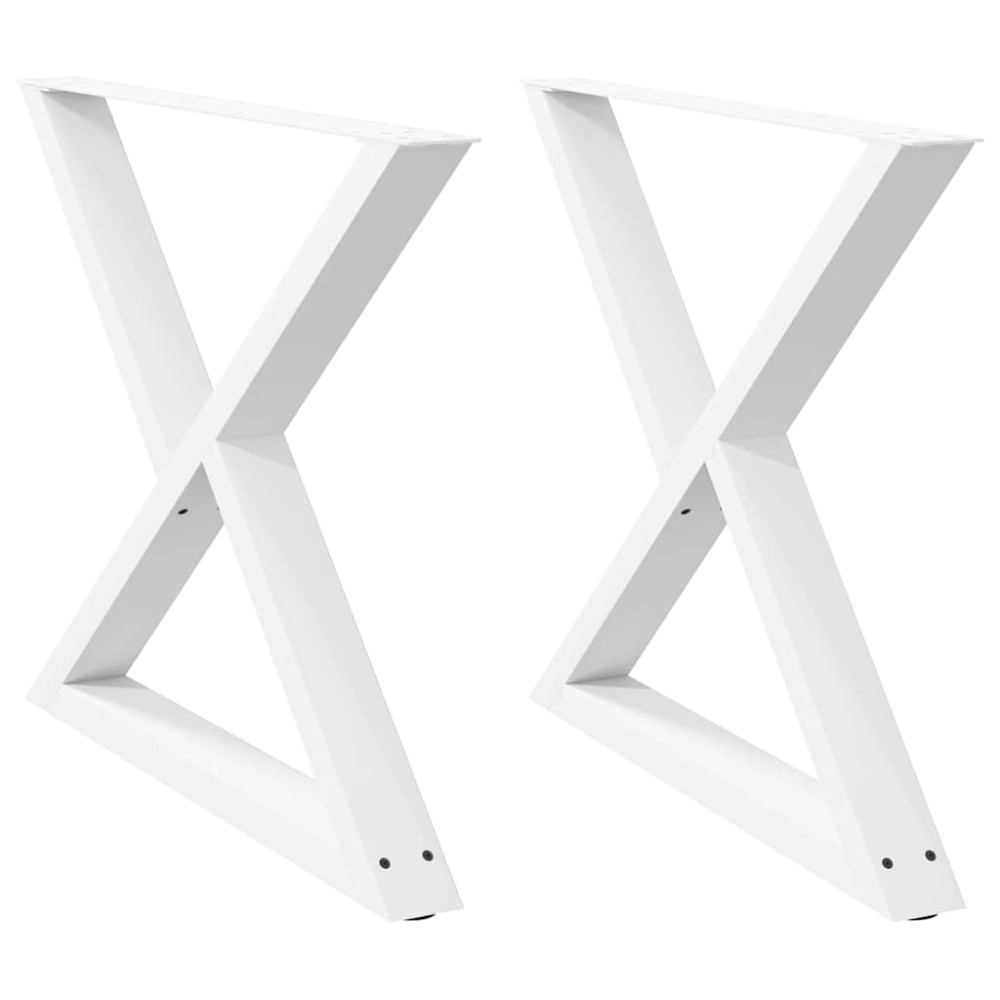 vidaXL Picioare masă de sufragerie, 2 buc., alb, 90x(72-73,3) cm, oțel