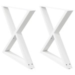vidaXL Picioare masă de sufragerie, 2 buc., alb, 90x(72-73,3) cm, oțel