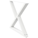 vidaXL Picioare masă de sufragerie, 2 buc., alb, 90x(72-73,3) cm, oțel
