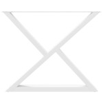 vidaXL Picioare masă de sufragerie, 2 buc., alb, 90x(72-73,3) cm, oțel