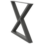 vidaXL Picioare masă de sufragerie, 2 buc., antracit, 90x(72-73,3) cm, oțel