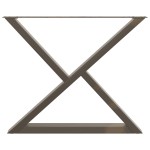 vidaXL Picioare masă de sufragerie, 2 buc., oțel natural, 90 x (72-73,3) cm