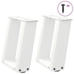 vidaXL Picioare pentru măsuță de cafea în formă de U, 2 buc., alb, 30x(30-31) cm, oțel