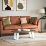 vidaXL Picioare pentru măsuță de cafea în formă de U, 2 buc., alb, 30x(30-31) cm, oțel