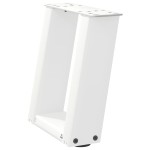 vidaXL Picioare pentru măsuță de cafea în formă de U, 2 buc., alb, 30x(30-31) cm, oțel