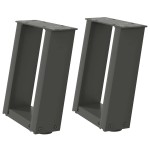 vidaXL Picioare pentru măsuță de cafea în formă de U, 2 buc., antracit, 30x(30-31) cm, oțel