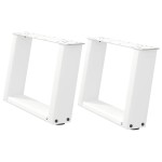 vidaXL Picioare pentru măsuță de cafea în formă de U, 2 buc., alb, 40x(30-31) cm, oțel