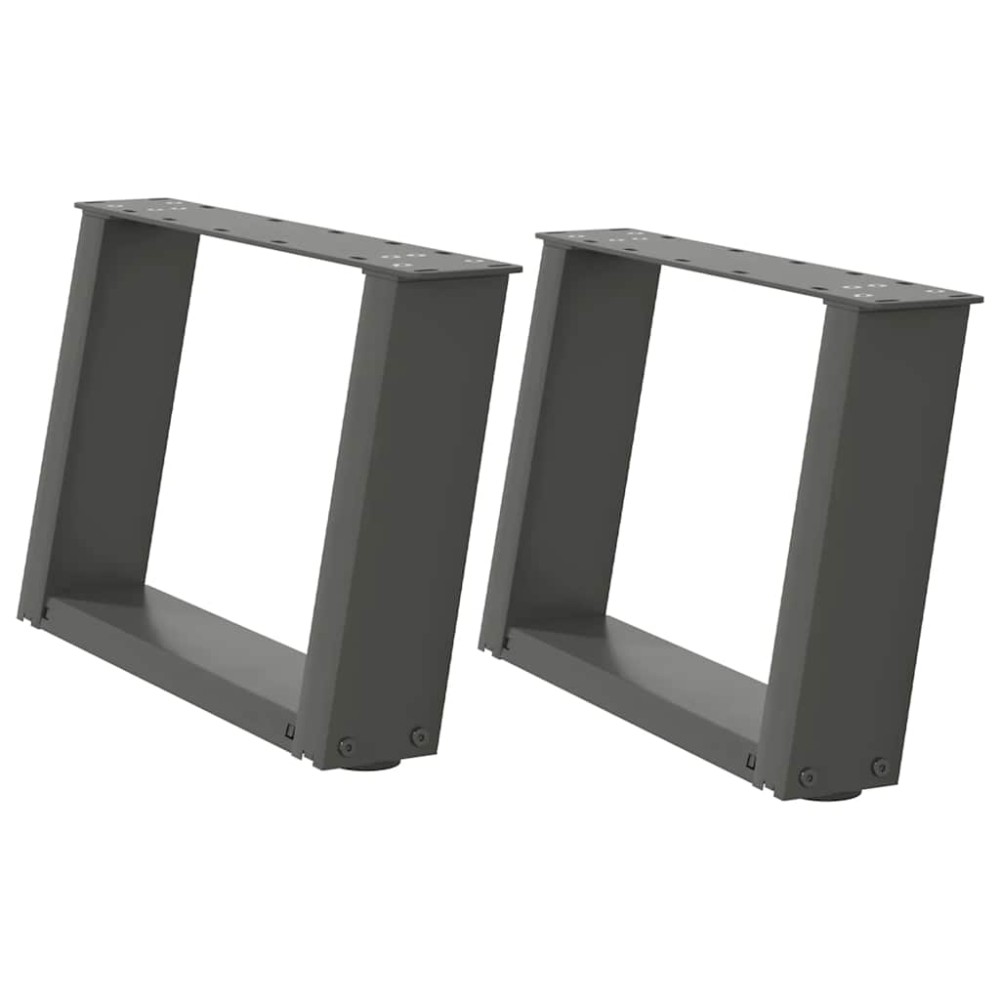 vidaXL Picioare pentru măsuță de cafea în formă de U, 2 buc., antracit, 40x(30-31) cm, oțel