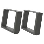 vidaXL Picioare pentru măsuță de cafea în formă de U, 2 buc., antracit, 40x(30-31) cm, oțel