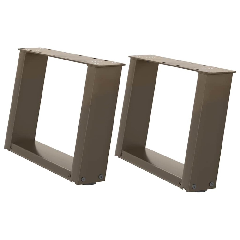 vidaXL Picioare pentru masă de cafea în formă de U, 2 buc., oțel natural, 40x(30-31) cm