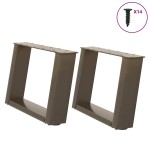 vidaXL Picioare pentru masă de cafea în formă de U, 2 buc., oțel natural, 40x(30-31) cm vidaXL Picioare pentru masă de cafea în formă de U, 2 buc., oțel natural, 40x(30-31) cm