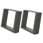 vidaXL Picioare pentru măsuță de cafea în formă de U, 2 buc., antracit, 50x(30-31) cm, oțel vidaXL Picioare pentru măsuță de cafea în formă de U, 2 buc., antracit, 50x(30-31) cm, oțel
