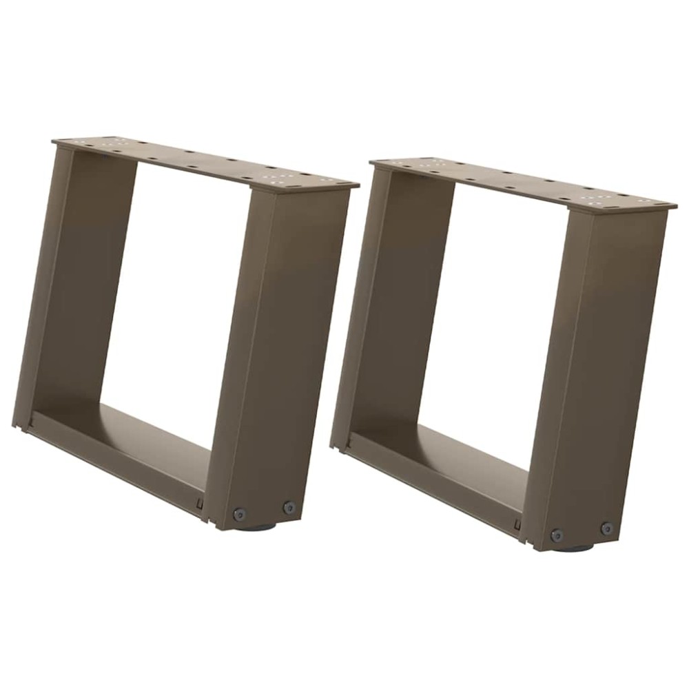 vidaXL Picioare pentru măsuță de cafea în formă de U, 2 buc., oțel natural, 50x(30-31) cm