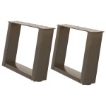 vidaXL Picioare pentru măsuță de cafea în formă de U, 2 buc., oțel natural, 50x(30-31) cm