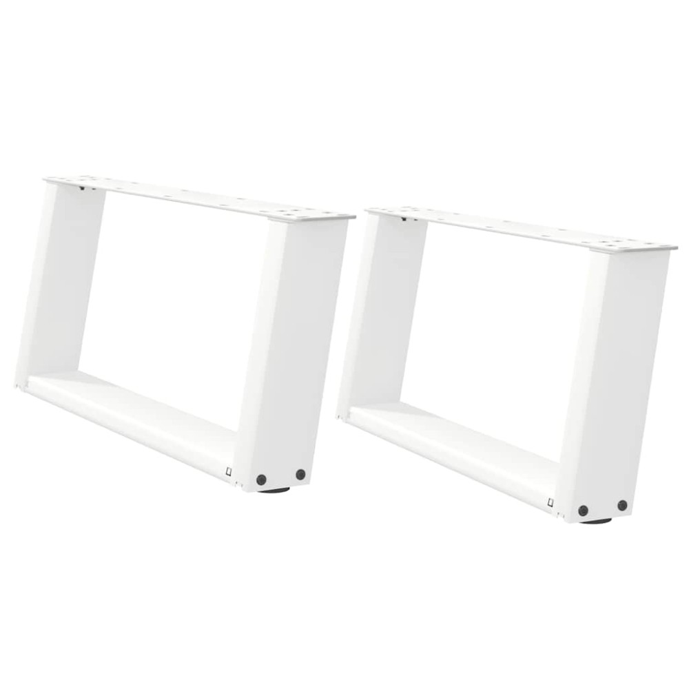 vidaXL Picioare pentru măsuță de cafea în formă de U, 2 buc., alb, 60x(30-31) cm, oțel