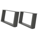 vidaXL Picioare pentru măsuță de cafea în formă de U, 2 buc., antracit, 60x(30-31) cm, oțel vidaXL Picioare pentru măsuță de cafea în formă de U, 2 buc., antracit, 60x(30-31) cm, oțel