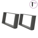 vidaXL Picioare pentru măsuță de cafea în formă de U, 2 buc., antracit, 60x(30-31) cm, oțel vidaXL Picioare pentru măsuță de cafea în formă de U, 2 buc., antracit, 60x(30-31) cm, oțel