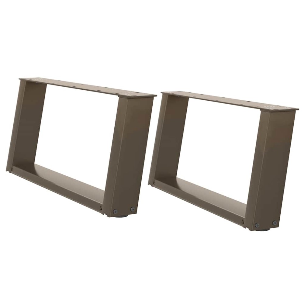 vidaXL Picioare pentru măsuță de cafea în formă de U, 2 buc., oțel natural, 60 x (30-31) cm