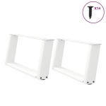 vidaXL Picioare pentru măsuță de cafea în formă de U, 2 buc., alb, 70x(30-31) cm, oțel vidaXL Picioare pentru măsuță de cafea în formă de U, 2 buc., alb, 70x(30-31) cm, oțel